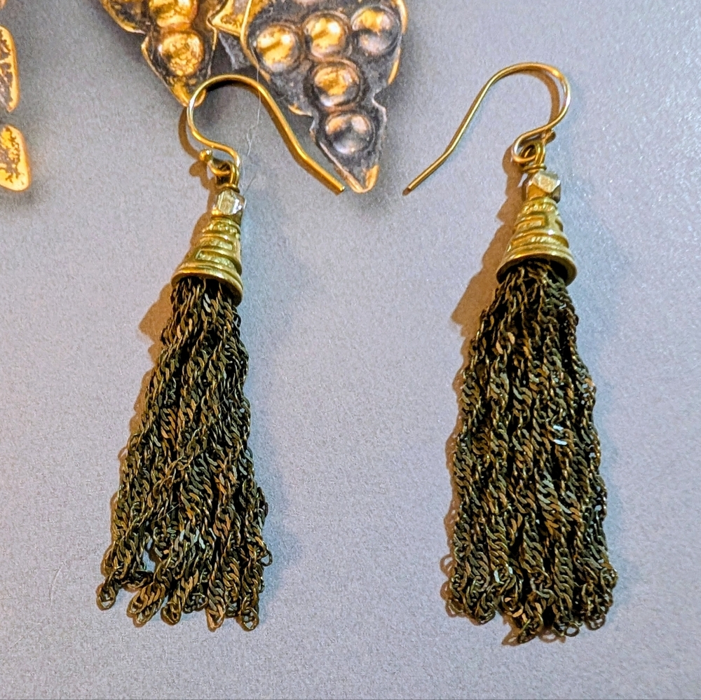 Antique Gold Tassel Earrings